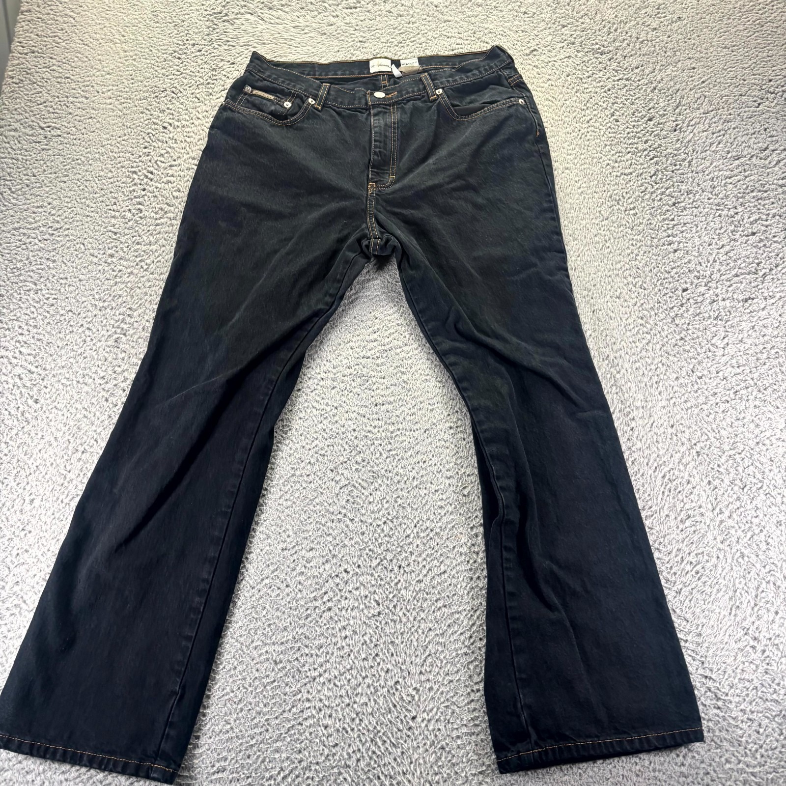 Calvin Klein Jeans Womens 14 Black Cotton Denim Straight Curvy Workwear Outdoor